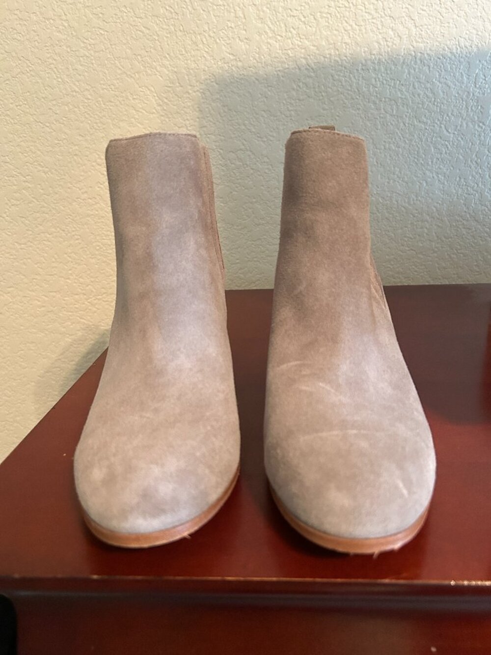 INC International Fainn Suede Slip On Suede Ankle Boots - Taupe - 10 1/2M